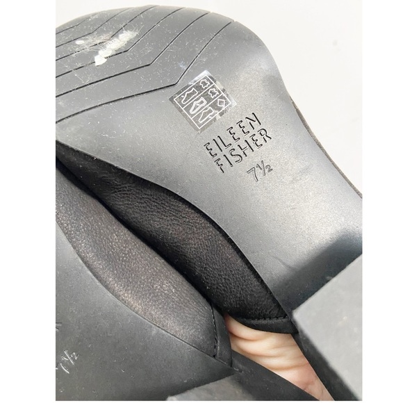 Eileen Fisher Fala Tumbled Leather Block Heel Mule size 7.5 - Picture 9 of 10